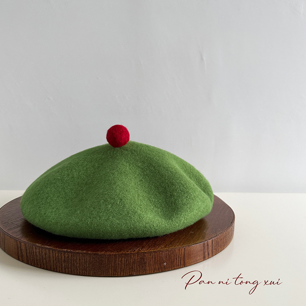 Boina de lana de alta calidad, gorra pintora de lana de feltro, sombrero de invierno, sombrero universal, boina de lana retro de nicho