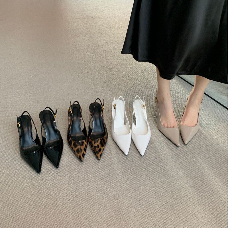 2026 New Leopard Print Pointed Toe High Heels Patent Leather One-Strap Sandals Stiletto Mules for Women 2026 New Leopard Print Pointed Toe High Heels Patent Leather One-Strap Sandals Stiletto Mules for Women