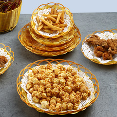 Imitation rattan snack basket popcorn basket snack tray French fries snack tray KTV bar fried basket bread fruit plate