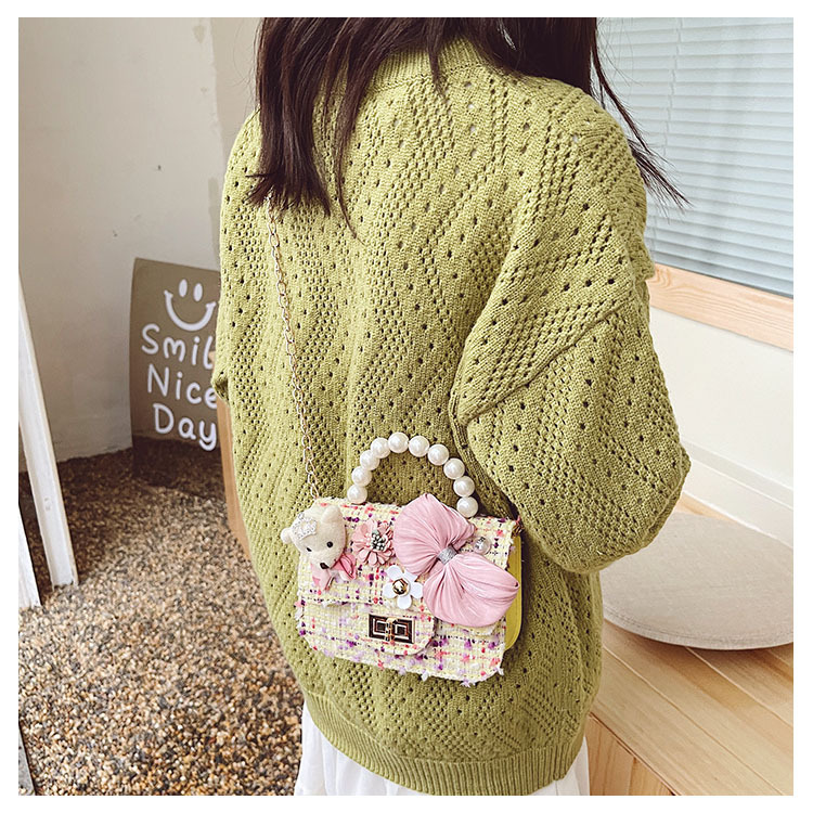 Children's One-shoulder Diagonal Bag Pearl Portable Coin Purse Bear Bow Cute Accessory Bag Wholesale display picture 42