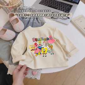 2025新款儿童韩系时尚可爱印花立体玩偶百搭休闲长袖卡通T恤纯棉