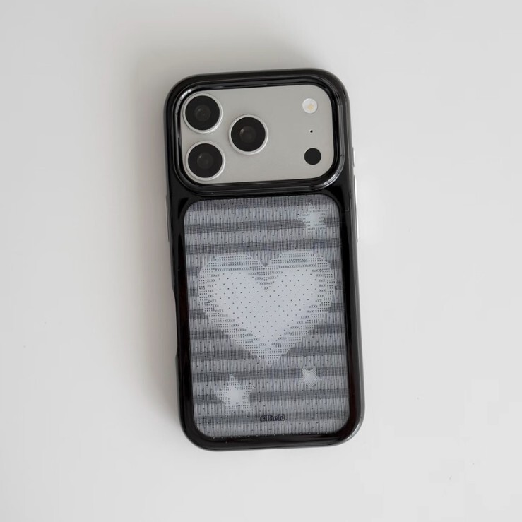 Popular Black Frame Hollow Pixel Heart Design Suitable for iPhone 17 Pro Max, Apple 16 New Model, 18 Anti-Drop Phone Case Popular Black Frame Hollow Pixel Heart Design Suitable for iPhone 17 Pro Max, Apple 16 New Model, 18 Anti-Drop Phone Case