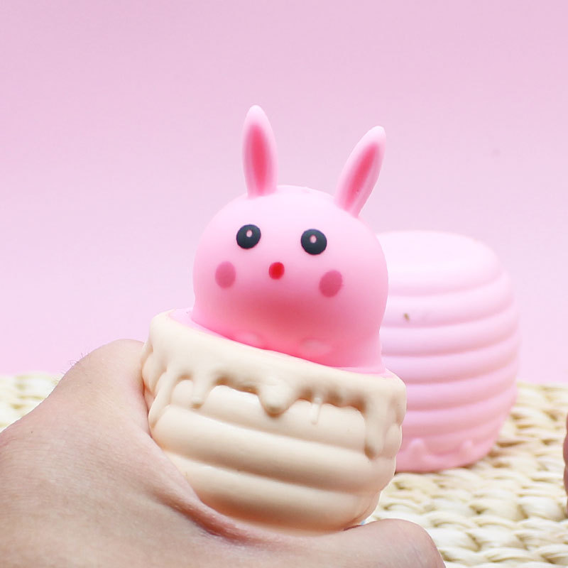 Descompresión de ventilación de juguete rábano conejo pellizco música nueva exótica zanahoria taza descompresión juguete zanahoria conejo squeeze taza