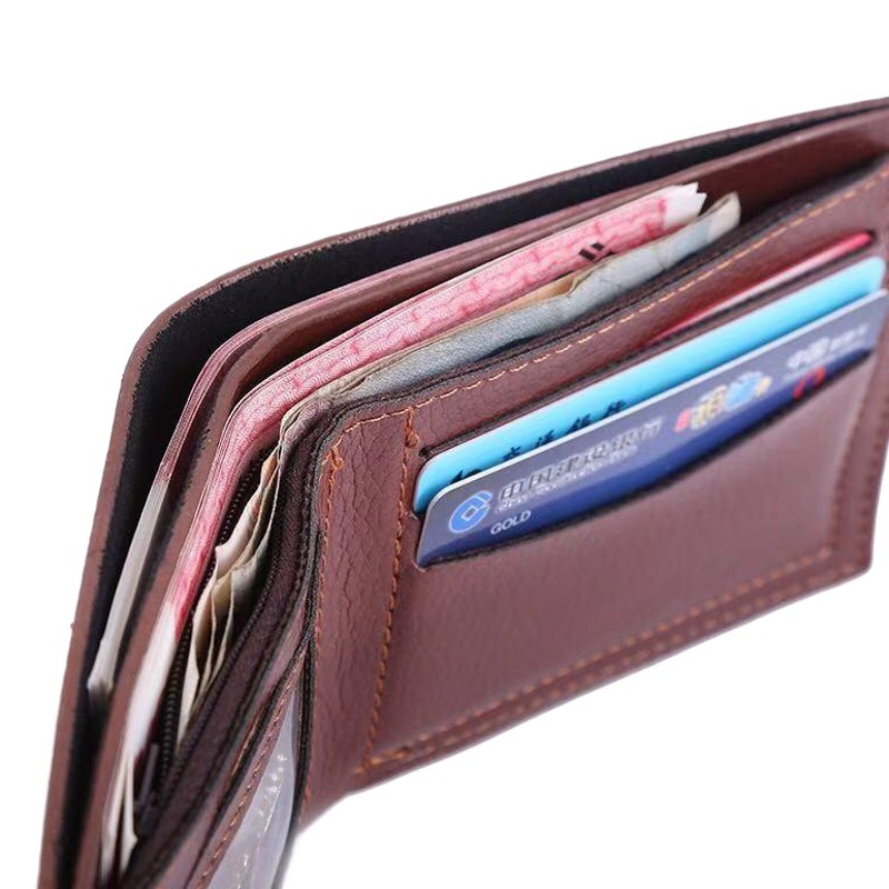 Manufacturer Wholesale Short Men's Wallet Can Be Customized Pv Leather Card Holder Men's Wallet Coin Purse Drop Shipping