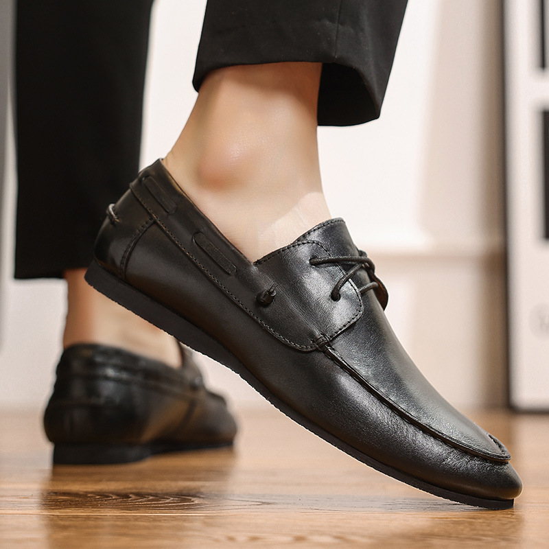 Leather Loafers For Men Breathable Formal Shoes Summer Style_voghion.com