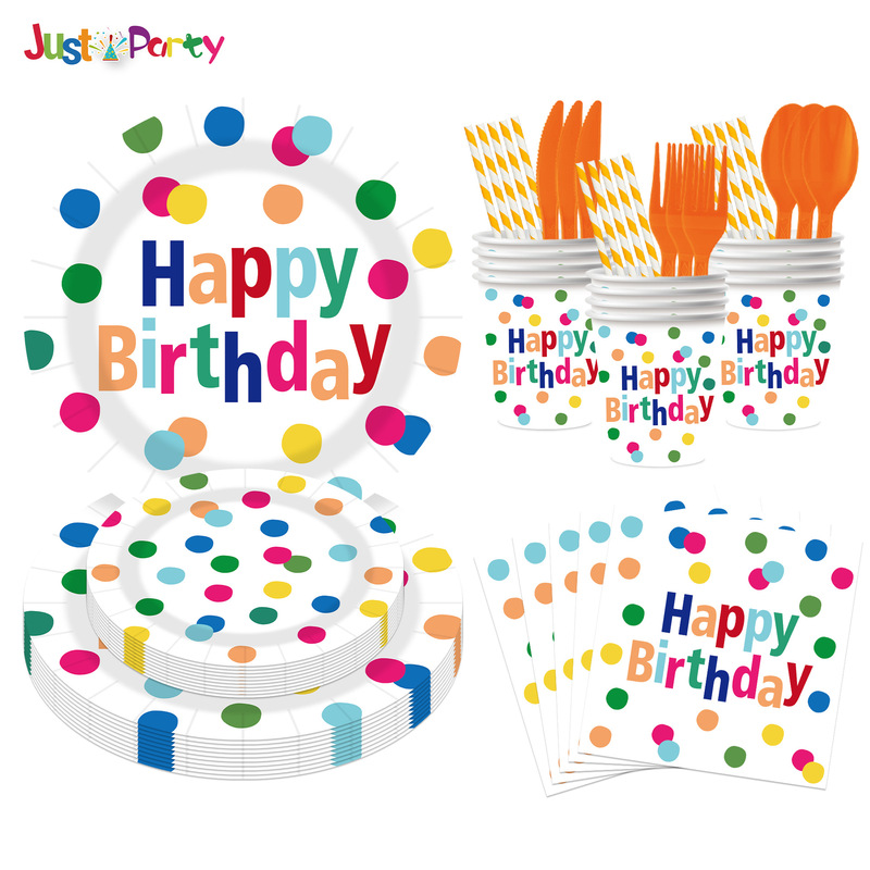 Colorful Polka Dot Birthday Party Theme Supplies Disposable Paper Plates, Paper Cups, Paper Towels, Holiday Venue Layout Tableware Colorful Polka Dot Birthday Party Theme Supplies Disposable Paper Plates, Paper Cups, Paper Towels, Holiday Venue Layout Tableware