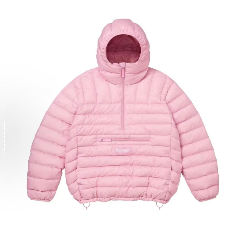 Cross-border Sup collaboration collection: unisex autumn/winter half-zip hooded solid-color warm and loose-fitting down jacket Cross-border Sup collaboration collection: unisex autumn/winter half-zip hooded solid-color warm and loose-fitting down jacket