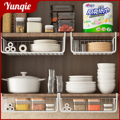 Hanging basket under cabinet hanging basket kitchen storage rack sundry storage basket under table partition dormitory iron desktop storage rack