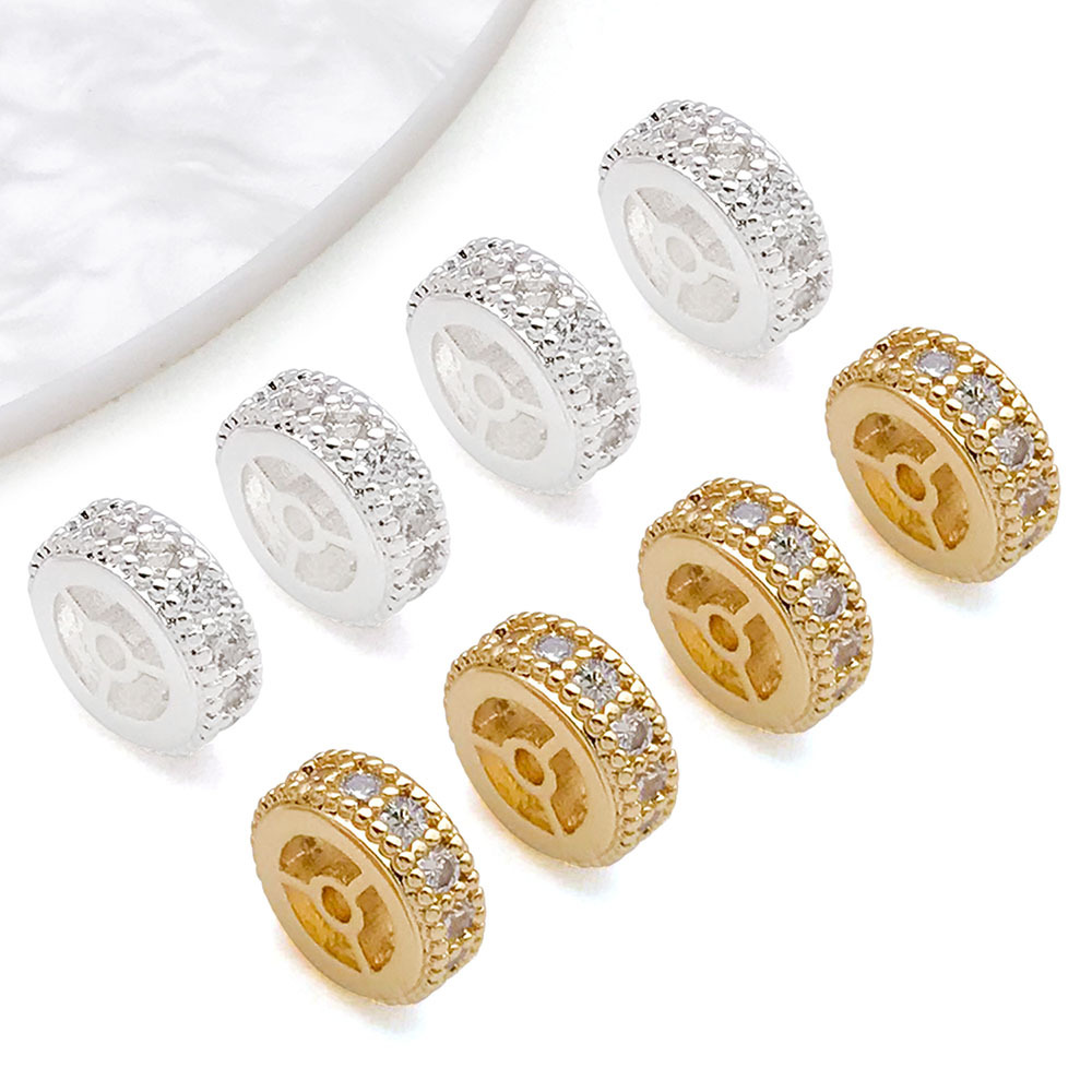 Copper golden beads with zircon