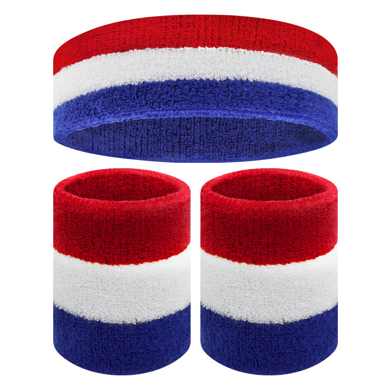 Deportes muñequera diadema absorbente de sudor fitness baloncesto correr sudor-limpieza transpirable pulsera diadema color clip color de punto cálido
