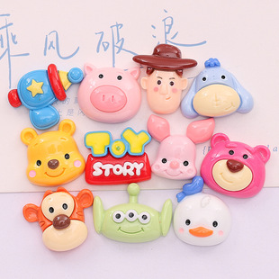 Bright cartoon series diy cream glue mobile phone case shoe buckle hairpin resin accessories wholesale
