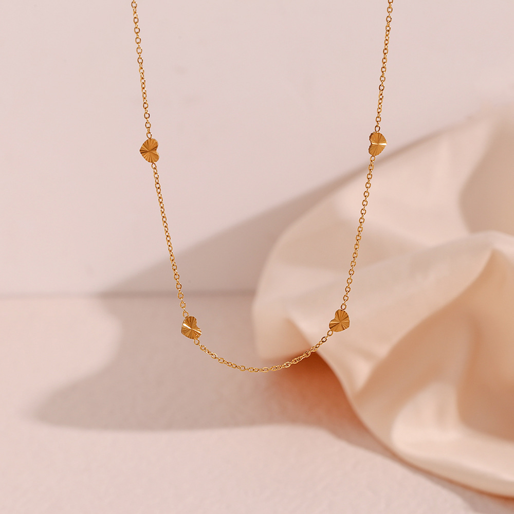 Simple Style Heart Shape Stainless Steel Gold Plated Necklace
