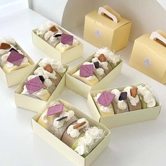 Japanese cake roll packaging box transparent box Swiss roll dessert mousse long strip PET towel roll half roll packaging box