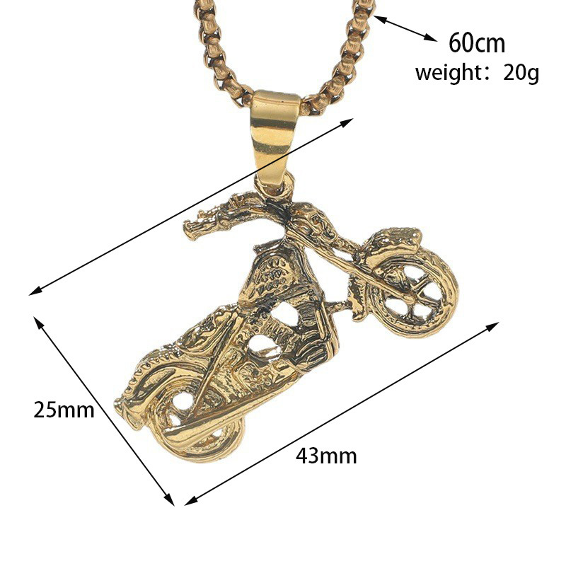 Skull Motorcycle Pendant Punk Style Necklace Wholesale Jewelry Nihaojewelry display picture 1