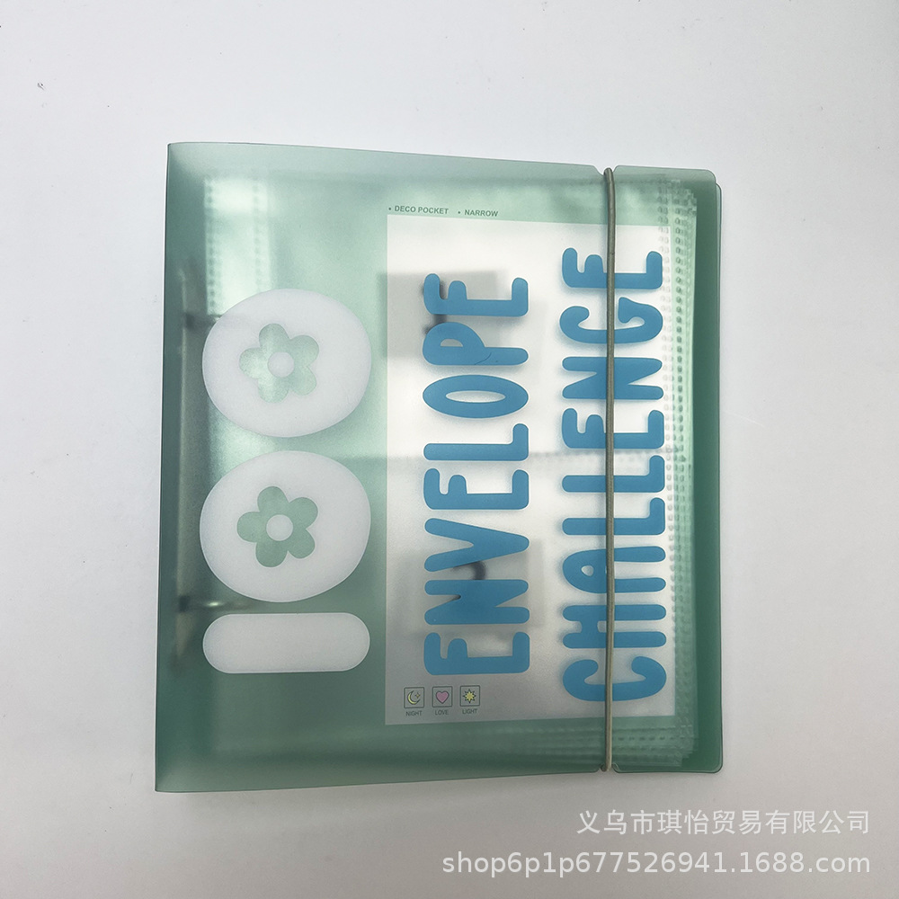 Nuevo Desafío de Ahorro de 100 sobres transfronterizos Cubierta de carpeta A5 personalizada pequeño clip de sobre Carpeta de ahorro