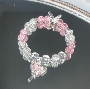 S105-Pulsera de mariposa de hada explosiva rosa#SZ-821