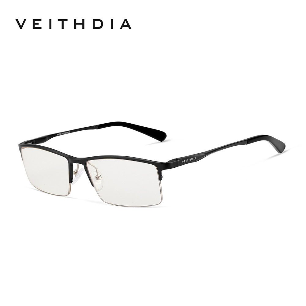 Medio marco anti-azul de aluminio y magnesio marco de lente de miopía óptica para hombres cuadrado simple negocio al por mayor 8721