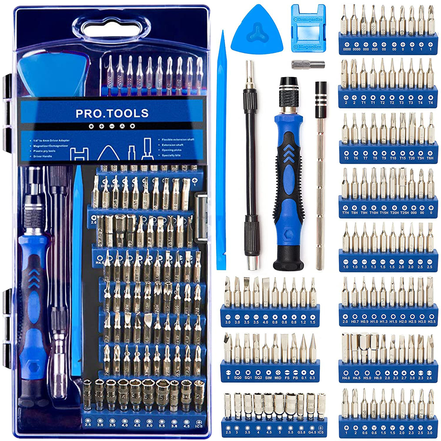 124-in-1 Screwdriver Set with Extension Rod, Mobile Phone Repair Tools, Glasses, Watches, Computer Manual Screwdriver