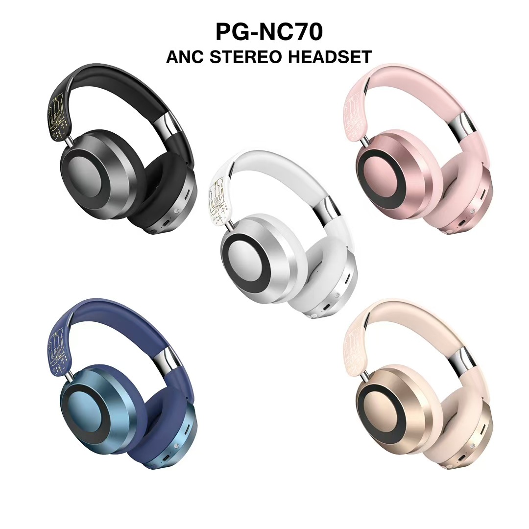 Nuevos auriculares Bluetooth con reducción activa de ruido ANC transfronterizos, duración de la batería ultralarga, auriculares de radio plegables simples