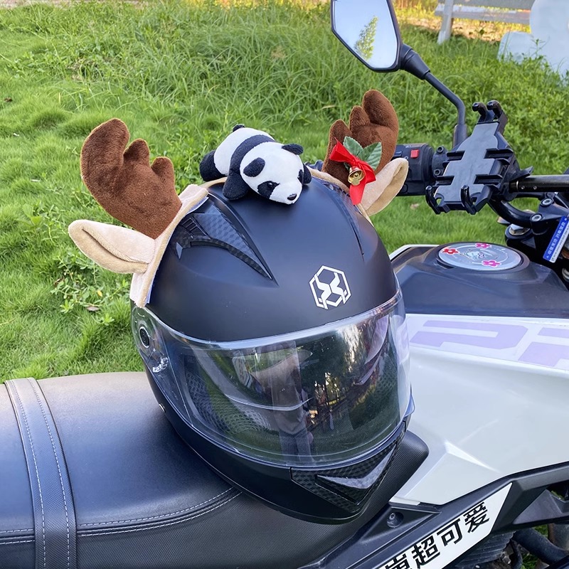 Christmas Reindeer Ears Helmet Decoration Motorcycle Helmet
