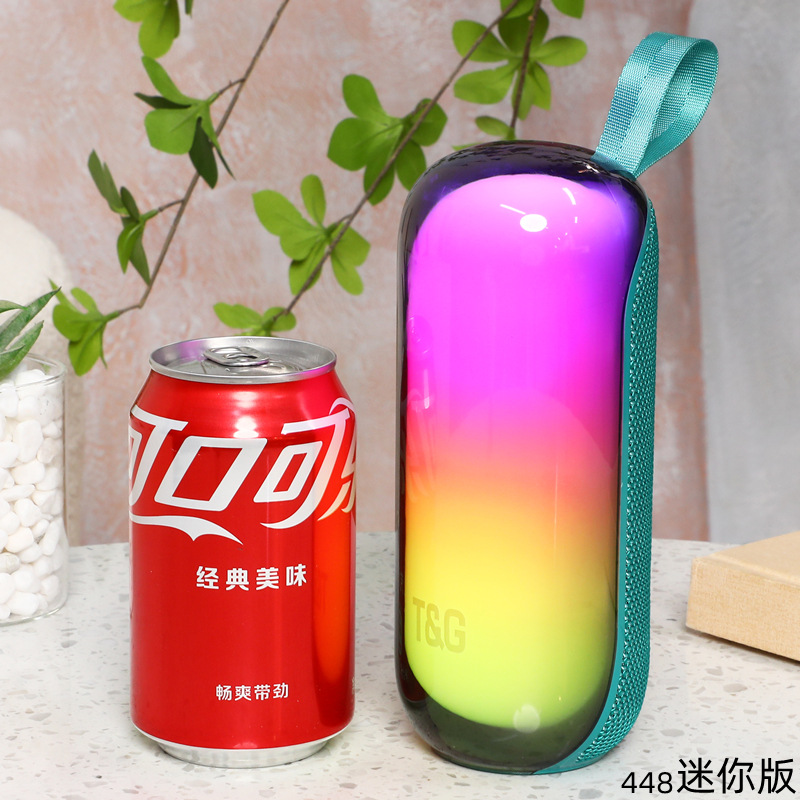 Transfronterizo TG448 mini altavoz bluetooth RGB alto valor de luz de color tela al aire libre tarjeta portátil sonido bluetooth