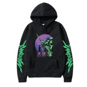 Cross-border Original God Youth Hooded Sweat New Century Evangelion Angel Popular Candy Color Sweat Wholesale
