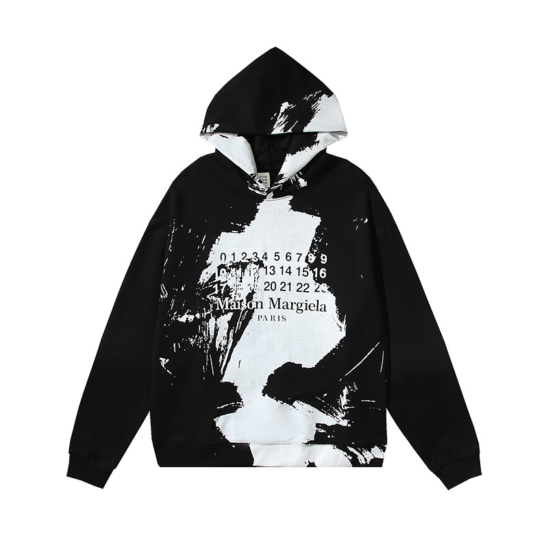Maison Margiela Magila MM6 splash-ink spray paint printing casual hooded sweater for men and women