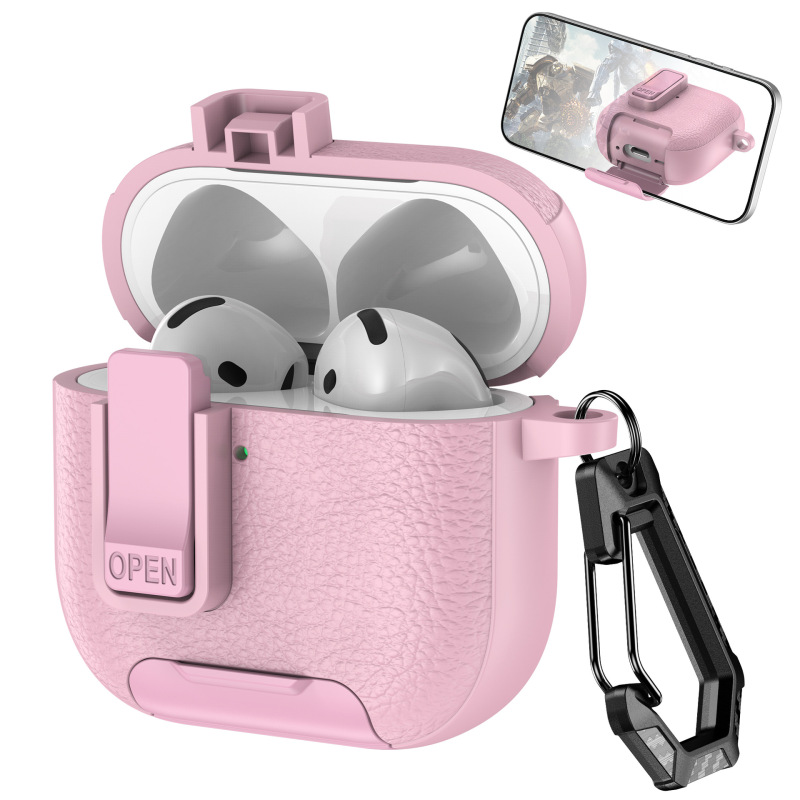 新型AirPods Pro 3保護ケース 第4世代イヤホン保護ケース Apple Bluetoothイヤホン保護ケース 携帯電話スタンド|undefined