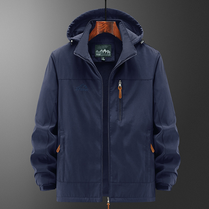 2024 otoño invierno chaqueta chaqueta hombre al aire libre chaqueta casual de tamaño grande chaqueta hombre de mediana edad con chaqueta de asalto con capuz