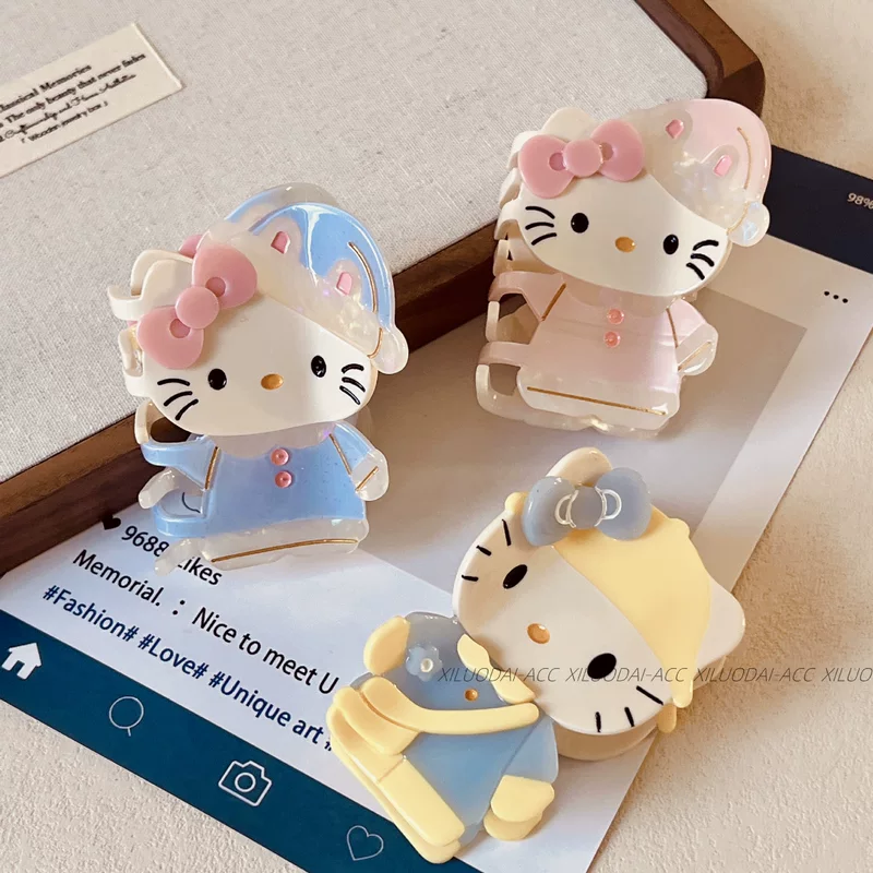 Hello Kitty, Hello Kitty, милая заколка-краб, мультяшная акула, аксессуар для волос, новая коллекция