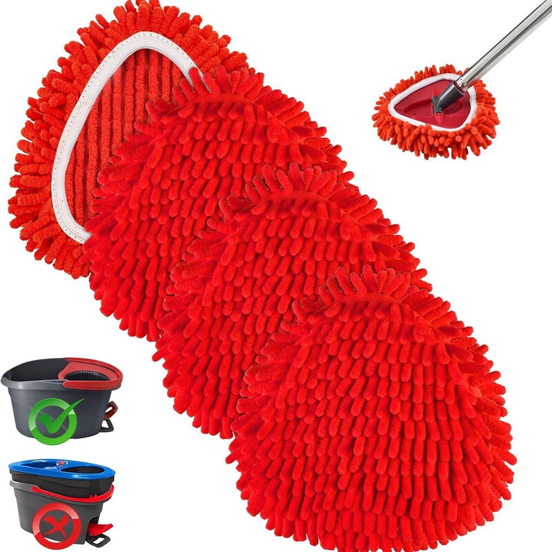 Compatible with Weilida rotating mop replacement cloth cover, suitable for both dry and wet use, chenille mop accessory