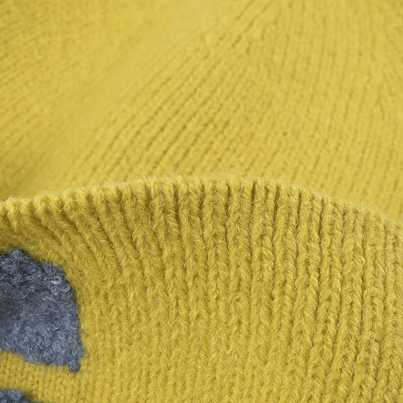 Autumn and Winter Women's Alphabet Towel Embroidered Warm Brimless Wool Hat Fashionable Outdoor Thickened Ear Protector Knitted Hat_voghion.com