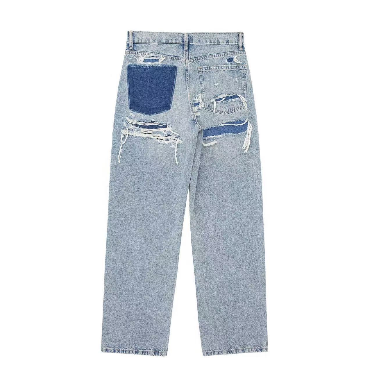 Jeans de Mujer Talla Grande de Mezclilla, Cintura Media, Corte Holgado, para Uso Casual image 7