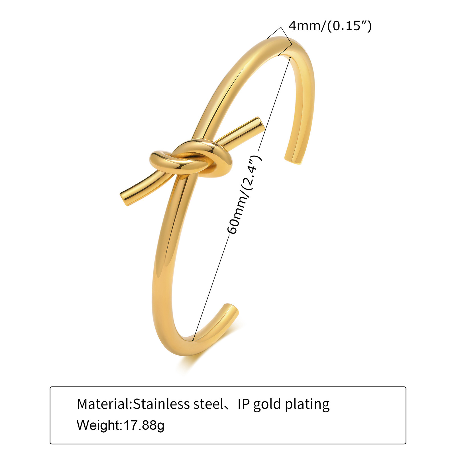 Holiday, Daily Occasion PVD Coated Gold Plated Solid Color 201 Stainless Steel Simple Style Classic Style Waterproof Non Tarnish 201 Stainless Steel Bangle