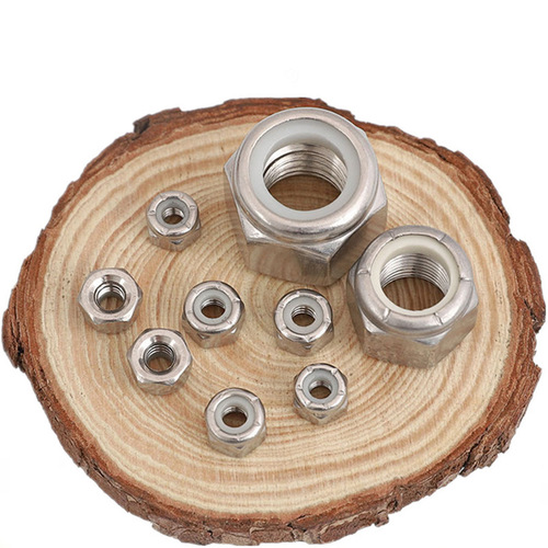 304 stainless steel American-made anti-loosening nut Self-locking anti-slip nut Inch-made nylon locking fine-thread nut