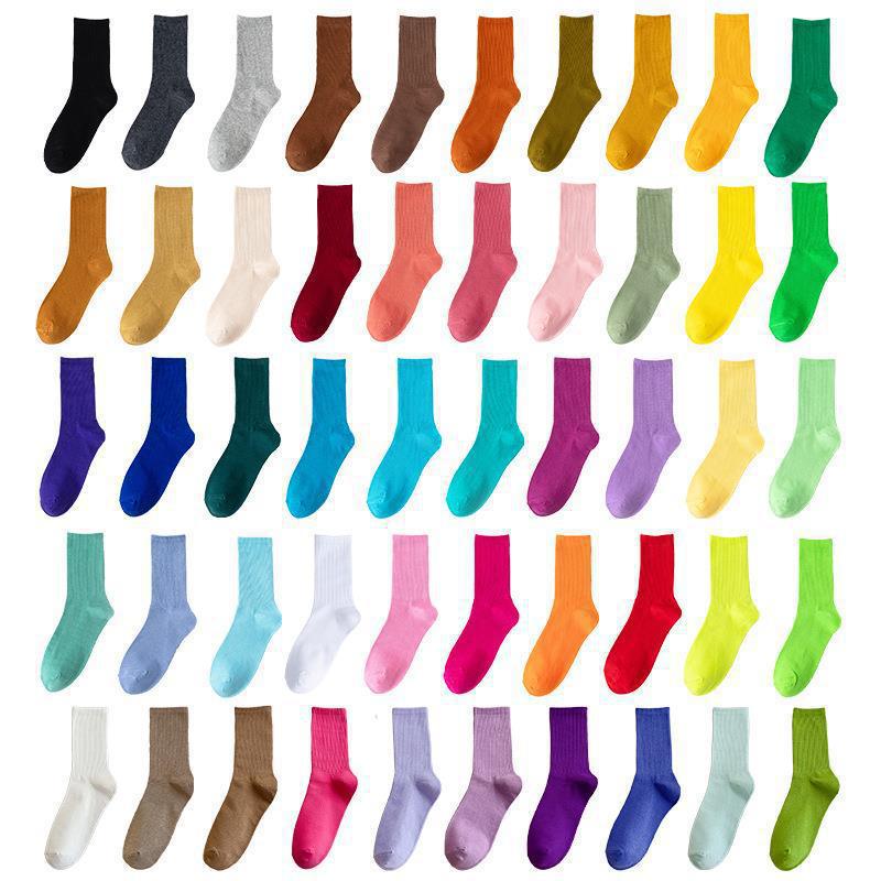Breathable summer thin knee socks for leisure, absorbs sweat and smell, mid-length