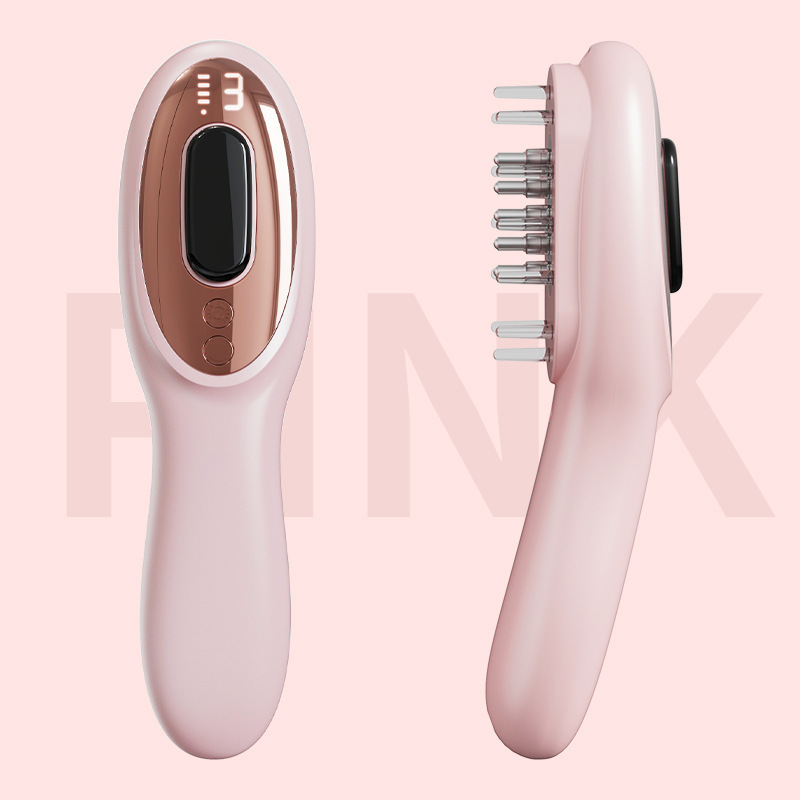 新型電動マッサージ櫛脱毛防止経絡頭部マッサージ器光治療櫛色光振動マッサージ櫛|undefined