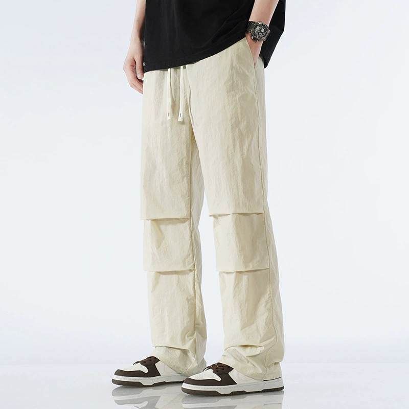 Весенние повседневные брюки, новый стиль, брюки Melard, свободные прямые брюки-парашюты длиной до пола, длинные брюки в гонконгском стиле, брюки-карго с несколькими карманами