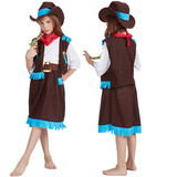 Детский западный мужской ковбойский костюм Хэллоуин Косплей Маскарад Ролевая игра шоу Одежда