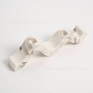 热销出口定制简约手工陶瓷蜡烛台艺术氛围大理石纹理桌面蜡烛摆件
