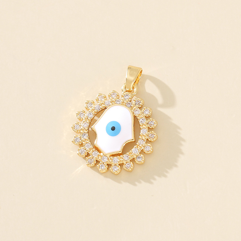 7g Weight Pendant Jewelry Making Type 20*20mm Jewelry Making Size Zircon Inlay Material DIY Jewelry Accessories Classification 1 Piece Quantity Copper Material Devil's Eye Pattern Polished Finish Plating Design Casual, Simple Style Style 1 Piece 20*20mm Copper Zircon Devil's Eye Polished Pendant 16