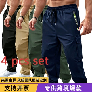 跨境外贸美式机能工装束脚裤 男士户外多口袋长裤宽松潮流休闲裤