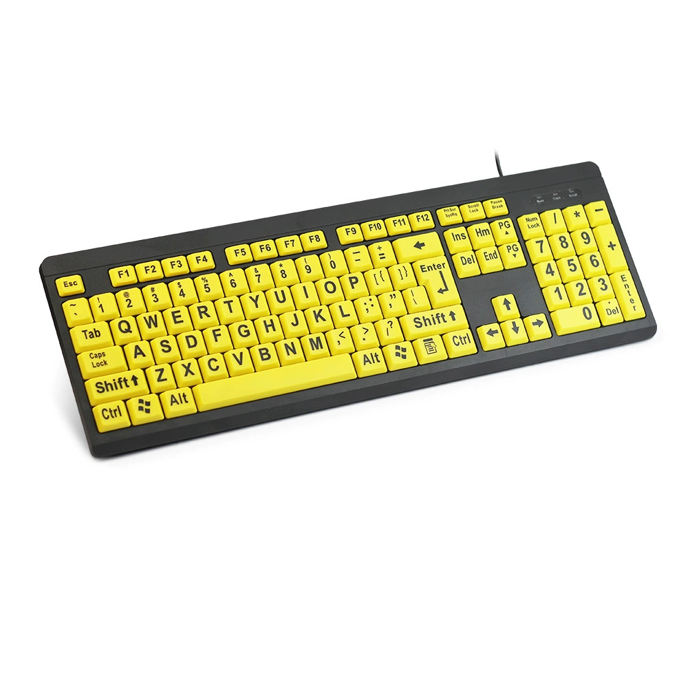 Yellow keyboard for elderly, T801, for middle age
