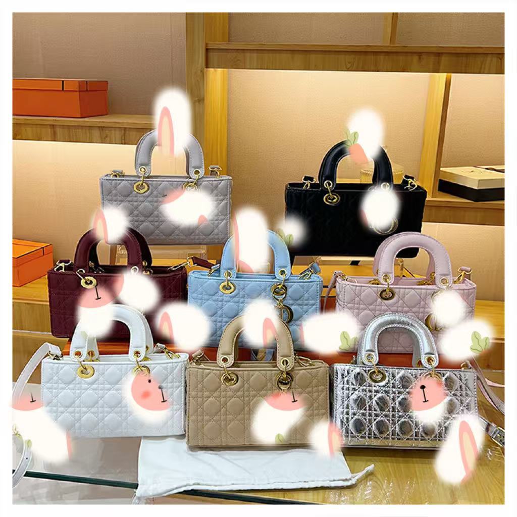 跨境2025百搭新款菱格时尚手提包女单肩斜挎包金口尊贵百搭女王范