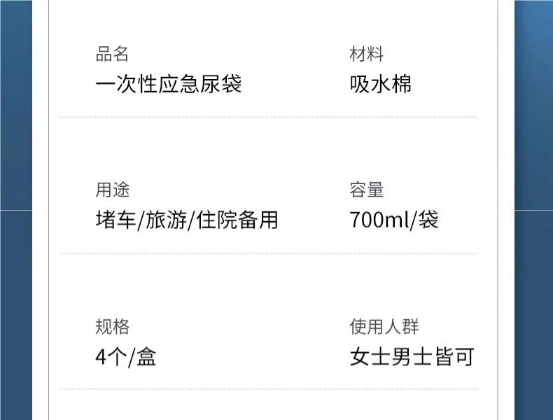 Disposable Emergency Urinal Bag for Women, Portable Urinal for Car Use, Men's Long-Distance Urine Collection
