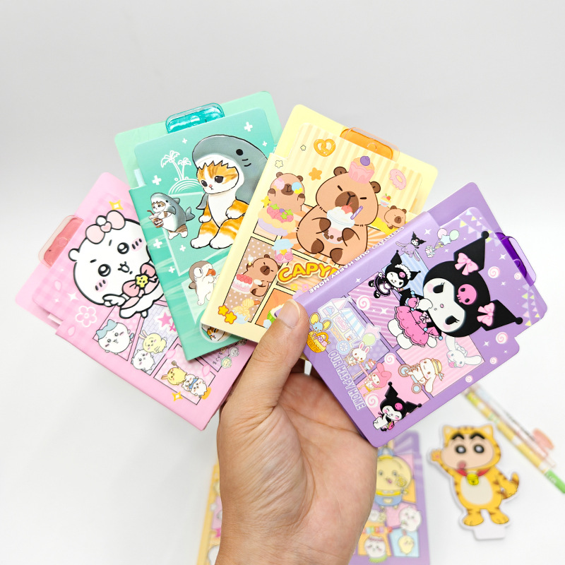 Maipin 문구 상어 고양이 스플래시 메모 학생 귀여운 Jiikawa Sanrio 컬러 페이지 사무실 메시지 용지