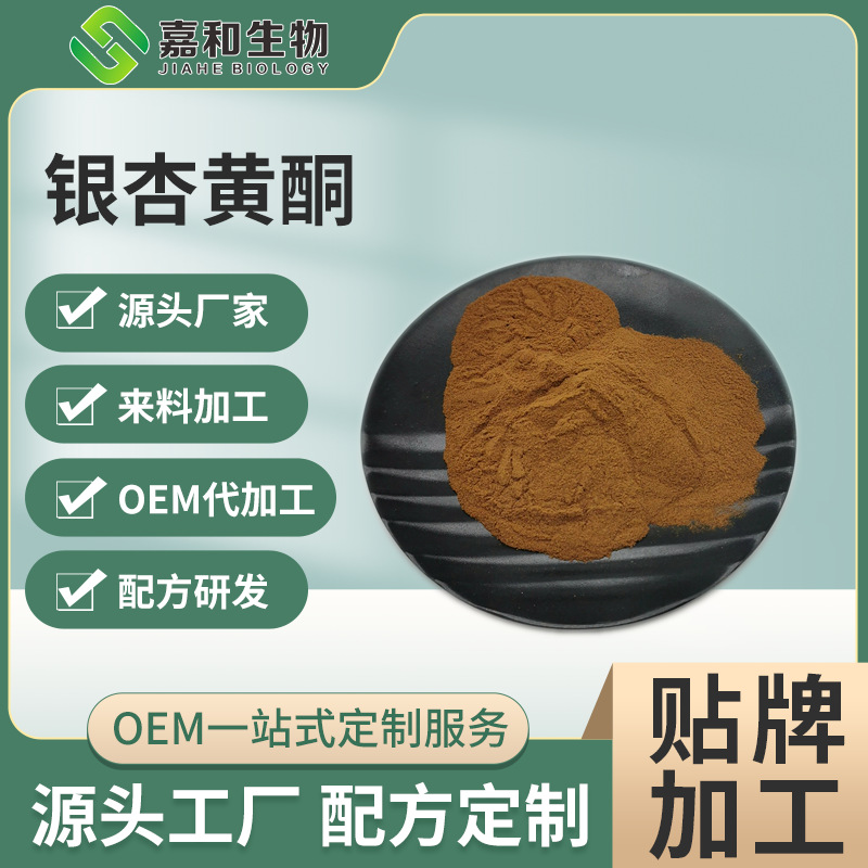 銀杏黃酮24% 銀杏內酯6% 植物萃取原料  西安嘉和 現貨包郵