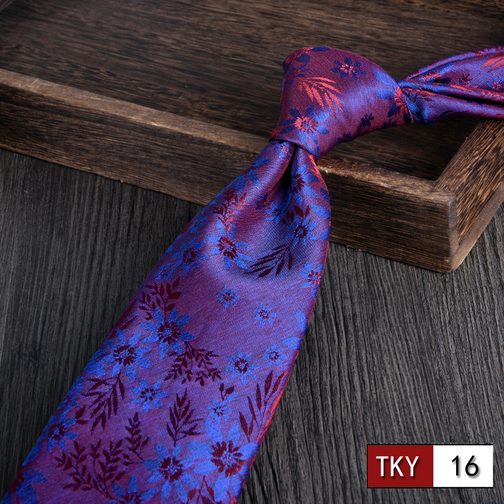 Corbata hombre vestido de negocios profesionales vino rojo novio casamiento Jacquard 8cm mano nueva tendencia spot