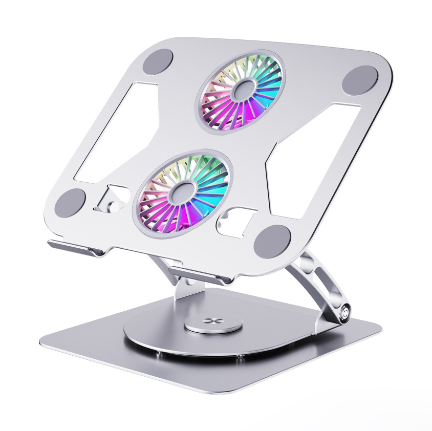 Nuevo elevador de metal plegable de doble capa base de rejilla de enfriamiento escritorio Laptop soporte para computadora tableta soporte para computadora portátil