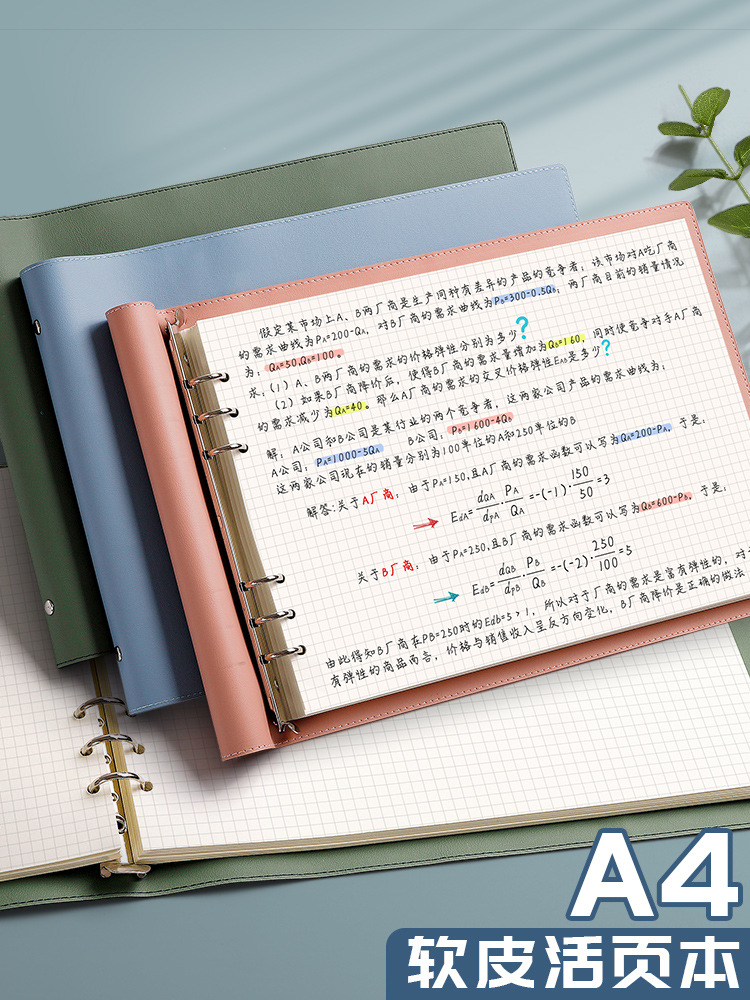 A4 libro de hojas sueltas libro de malla extraíble 6 hoyos hojas sueltas desmontable estudiante universitario notas de clase pintado a mano libro de guía de la mente